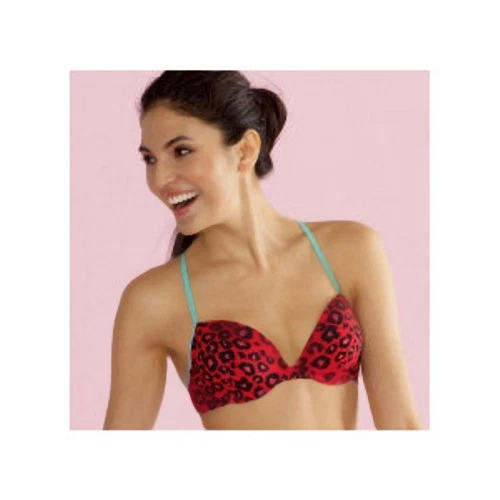 FLIRTITUDE SEXY PLUNG ACOLCHADO PUSH-UP CONVERTIBLE CORREA U/W SUJETADOR LEOPARDO 34A 2903 NUEVO Foto 2 de 3