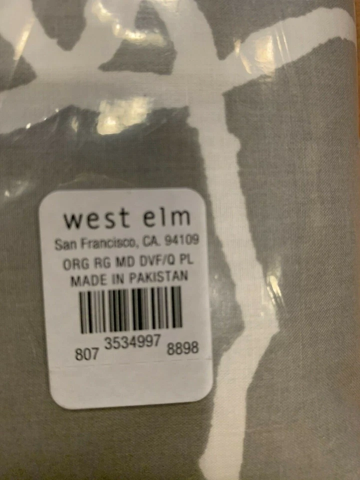 NUEVA Funda Nórdica West Elm Organic Regal Medallion FULL-QUEEN GRIS Y BLANCA Foto 4 de 4