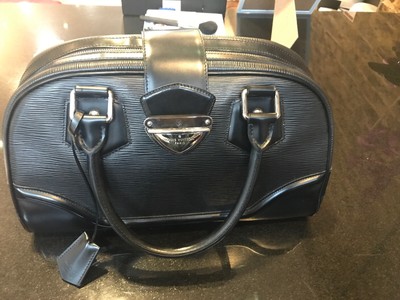 Louis Vuitton Black Epi Leather Montaigne Gm Bowling Tote