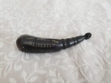 RARE Dated 1776 Black Powder Horn Carved Eagle "Liberty Live Free or Die!"