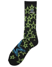 Dallas Cowboys For Bare Feet Athletic Crew Socks Neon Repeat Logo-Large NEW