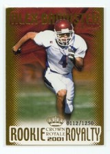 2001 Crown Royale Rookie Royalty #1 ALEX BANNISTER Eastern Kentucky COLONELS