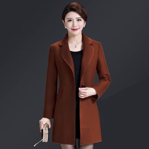 Women Wool Blend Jacket Coat Overcoat Mid Length Size 6-18 Small Medium Large XL - Picture 17 of 52