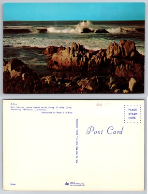 Surf Beaten Rocks 17 Mile Drive Monterey Peninsula California CA ...