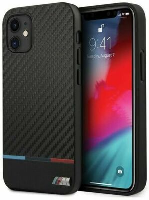 BMW iPhone 12 mini M Sport Collection Echt Carbon Fiber Stylish Case Hülle Schwarz