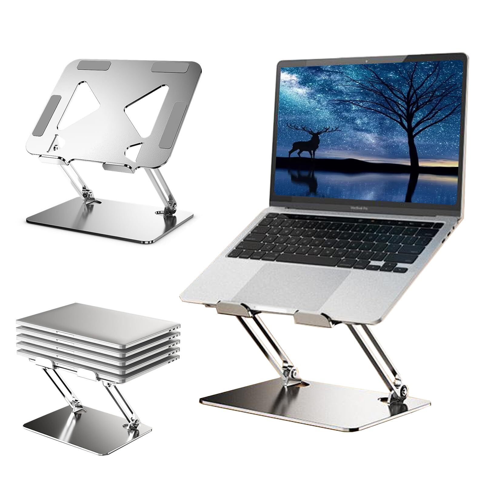 Adjustable Foldable Laptop Stand with Cooling Holes for Multi-Angle Use-image