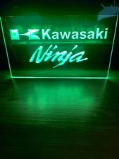 KAWASAKI NINJA LED NEON LIGHT SIGN SIZE 8x12, VERY UNIQUE, COLLECTIBLE.