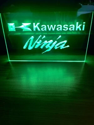 KAWASAKI NINJA LED NEON LIGHT SIGN SIZE 8x12, VERY UNIQUE, COLLECTIBLE.