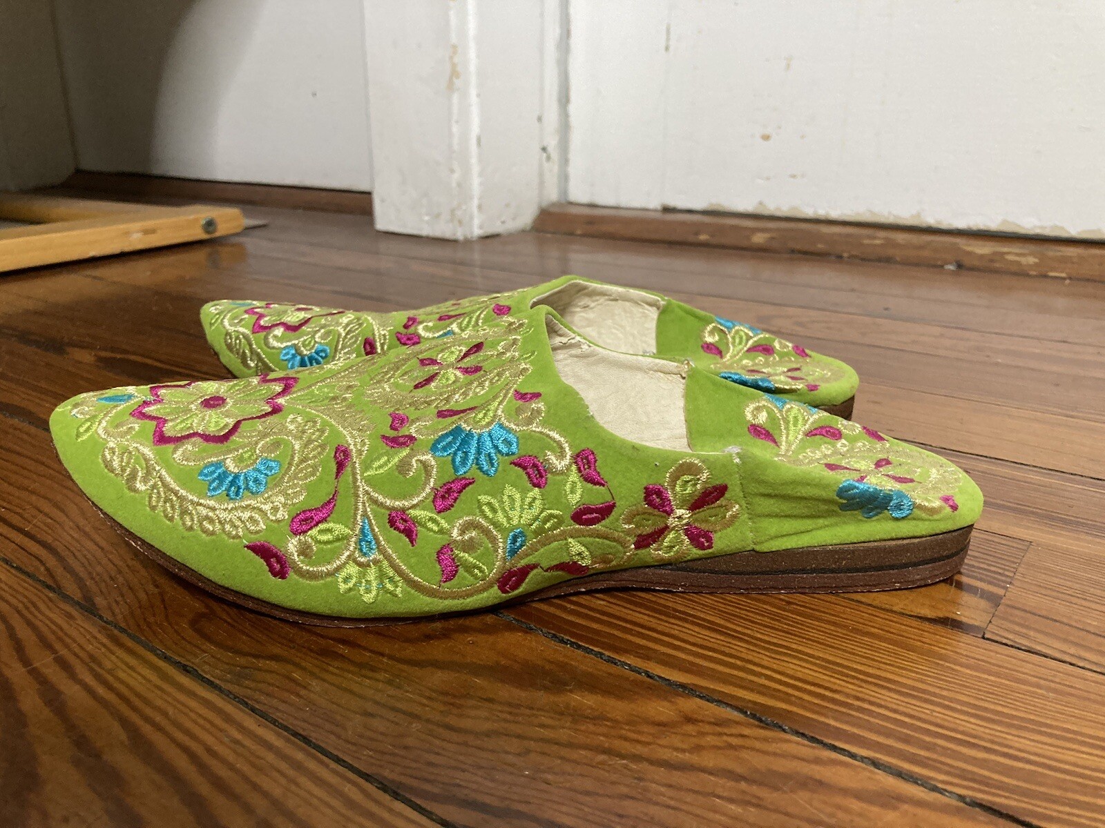 PANTOFOLA D’ORO Ciabatta marocchina in pelle ricamata scarpe babouche donna TG EU 38 US 7 5