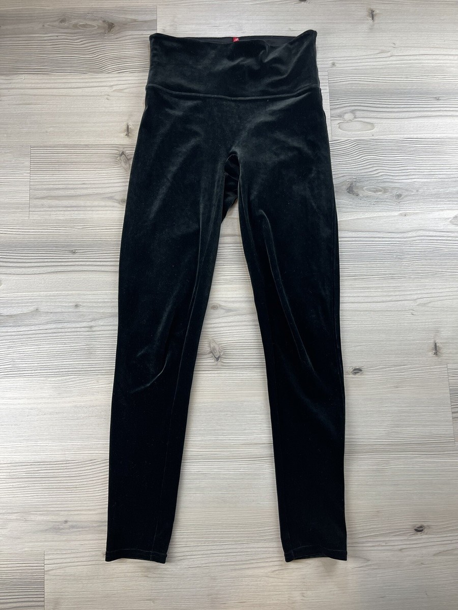 Spanx Women's Velvet Leggings Black High Rise Shapewear Size M