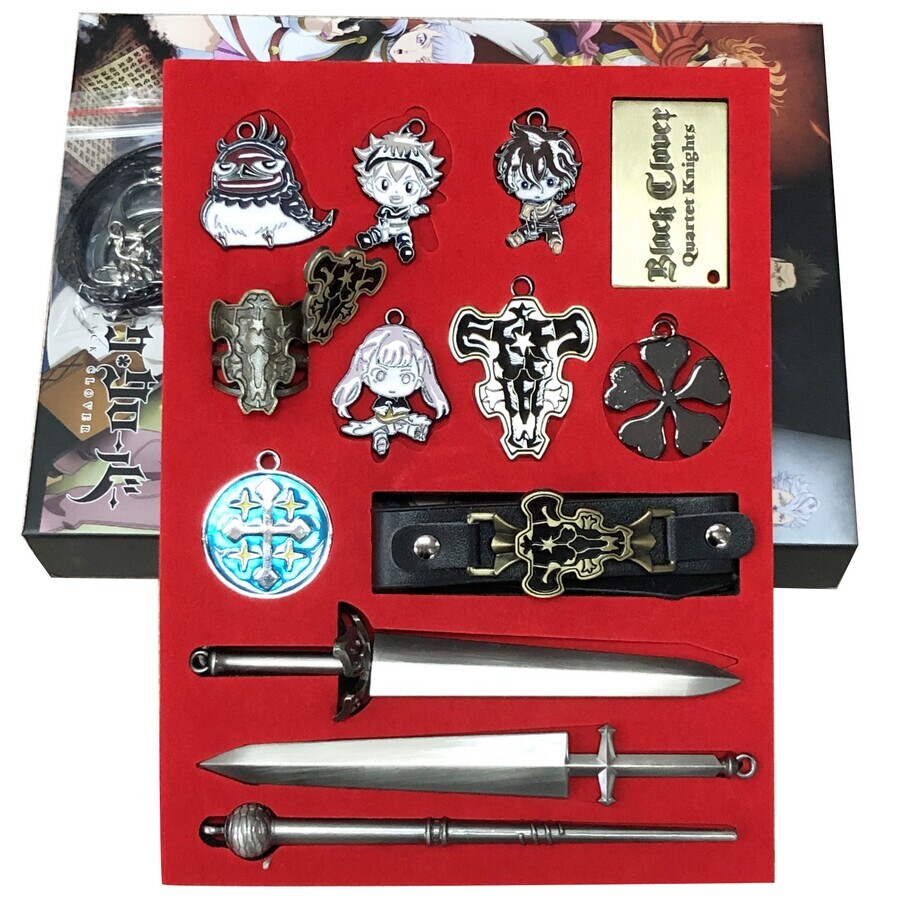 Black Clover Asta pendant keychain Necklace brooches sword weapon