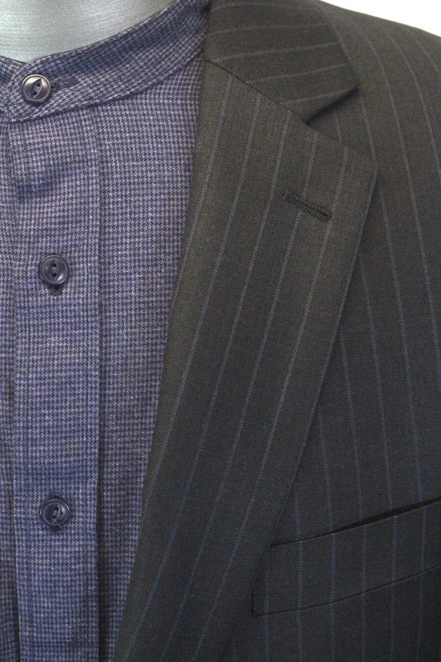 Traje pantalón Michael Kors a rayas carbón para hombre 2 piezas lana clásica 42 L Foto 3 de 4