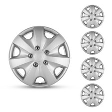 16 Black Sliver Wheel Covers Snap On Full Hub Caps Fits R16 Tiresteel Rim 4pcs