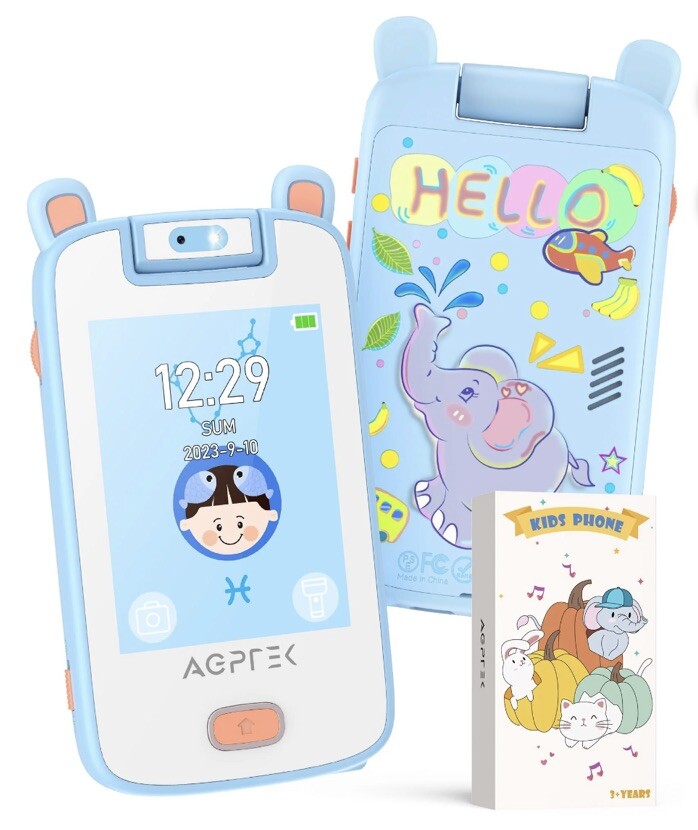 AGPTEK Touchscreen Toys Phone with 32 GB TF Card with Dual Camera Gifts for Kids