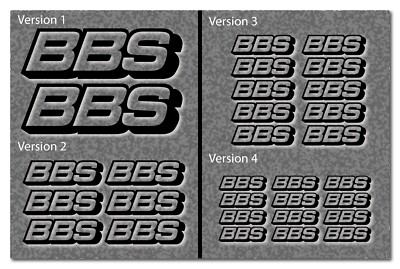 BBS Aufkleber Set 4 Größen Tuning Styling Car Auto Viele Farben (BB001)