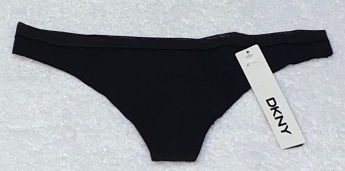 DKNY Downtown Cotton Black No Visible Line Thong Panty NEW Womens Sz S 5 DK1028 - Picture 2 of 4