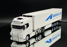 DAF XG+ 6x2 tag axle reefer trailer "Angvik Auto" WSI truck models 1:50 scale