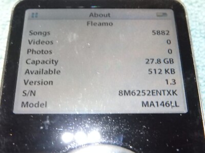 iPod Classic 第5世代30GB 黒 ブラック A1136 iPod classic 第5世代 30GB（A1136） ブラック｜中古スマホ