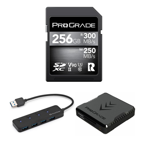 ProGrade Digital 256GB SDXC UHS II V90 300R Memory Card Bundle