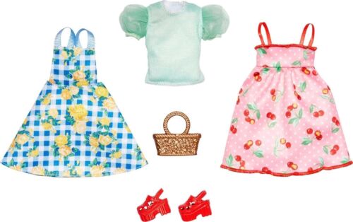 Confezione Abbigliamento Bambola Emozionante: 2 Abiti da Picnic Estivi con Cestino e Scarpe - Foto 3 di 6