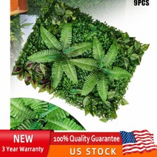 9pc Artificial Box Wood Wall Hedge Mat Plant Panels Grass Fence 60x40x4cm Green