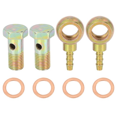 X AUTOHAUX Raccord Banjo 10mm Avec Boulon - Tuyau Barbelé Métal Pour Moto Et Voiture, Kit De Haute Qualité