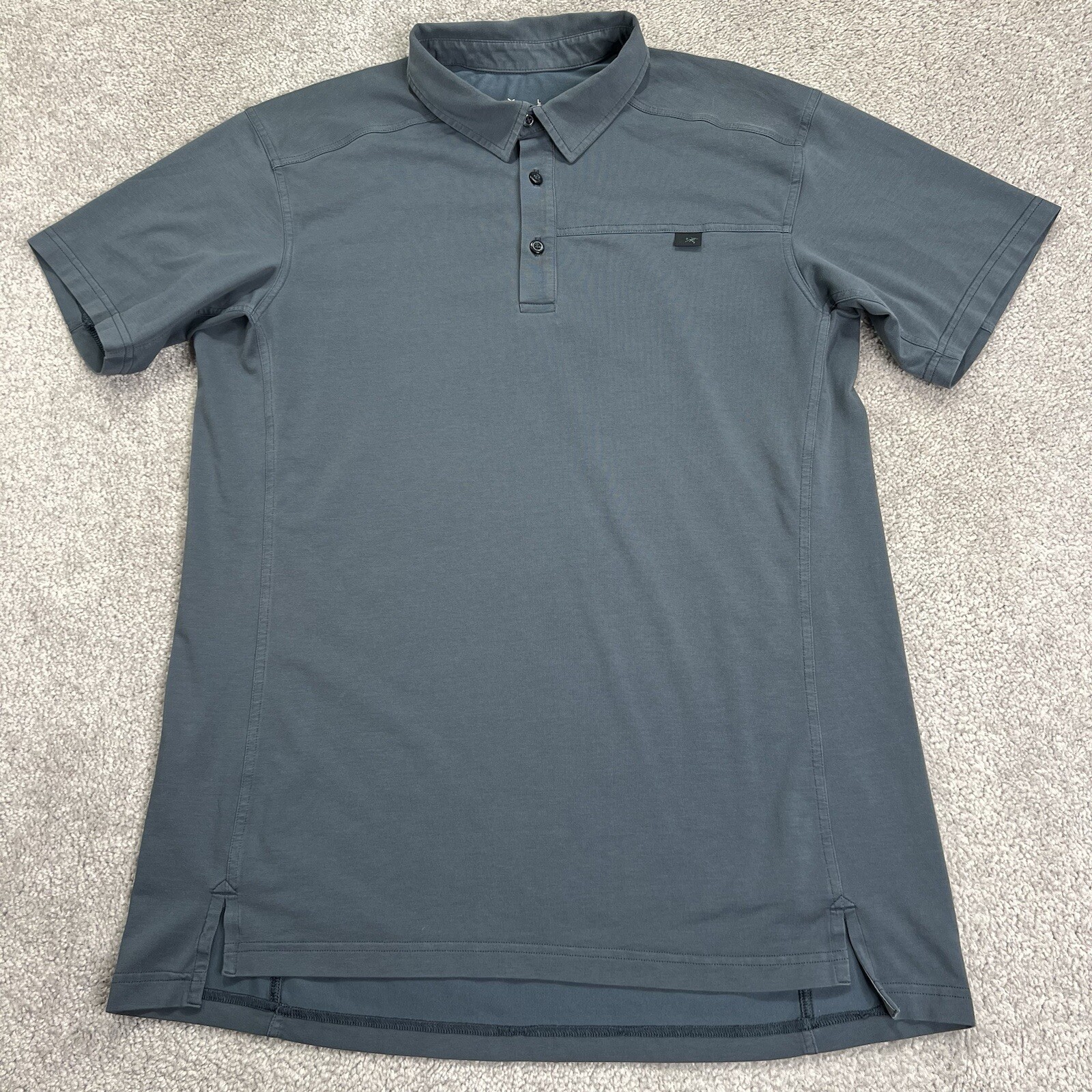 Arc'teryx Captive Polo Uomo Grande Grigio Outdoor Golf Manica Corta Rugby