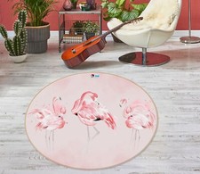 3D Watercolor Flamingos NBC494507 Game Rug Mat Elegant Photo Carpet Mat Romy