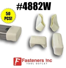 (QTY 50) Shallow WHITE End Caps for Unistrut Channel 13/16" #4882W (P2860-33)