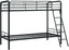 dhp twin-over-twin bunk bed w/ metal frame and ladder space-saving design black
