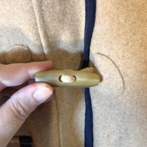 Abrigo para mujer Tommy Hilfige marrón grande botón palanca lana lona gabardina chaqueta - Imagen 7 de 12