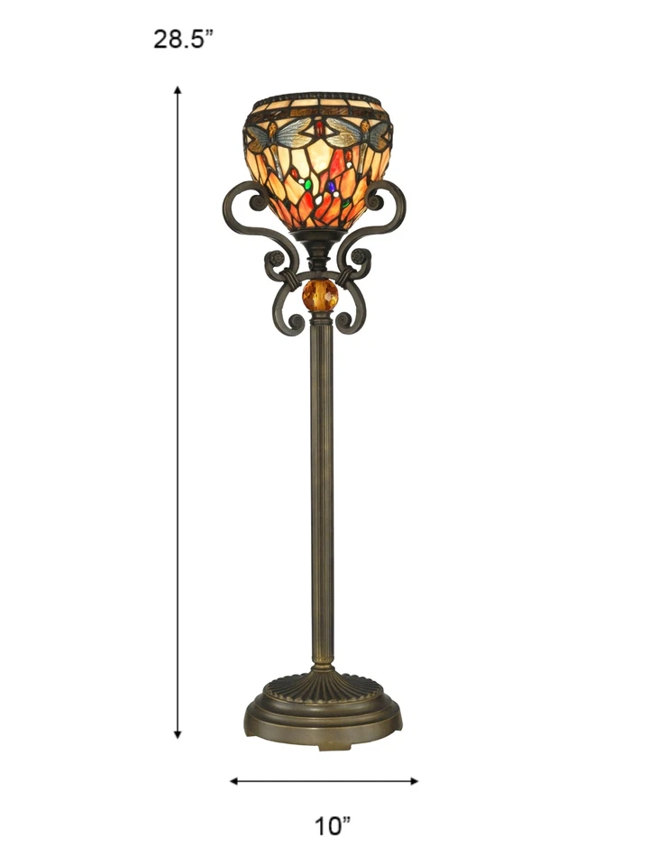 Dale Tiffany TB10098 стрекоза буфет лампа, старинный золотой песок и художественное стекло... - Изображение 3 из 3