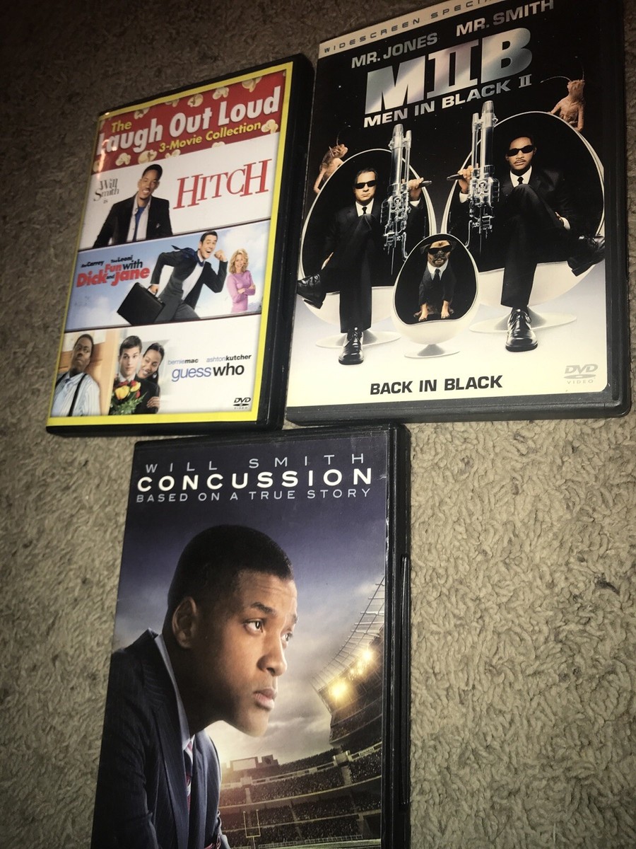 🔥5 DVD Lot Will Smith Hitch Fun W Dick & Jane Guess Who MIB II