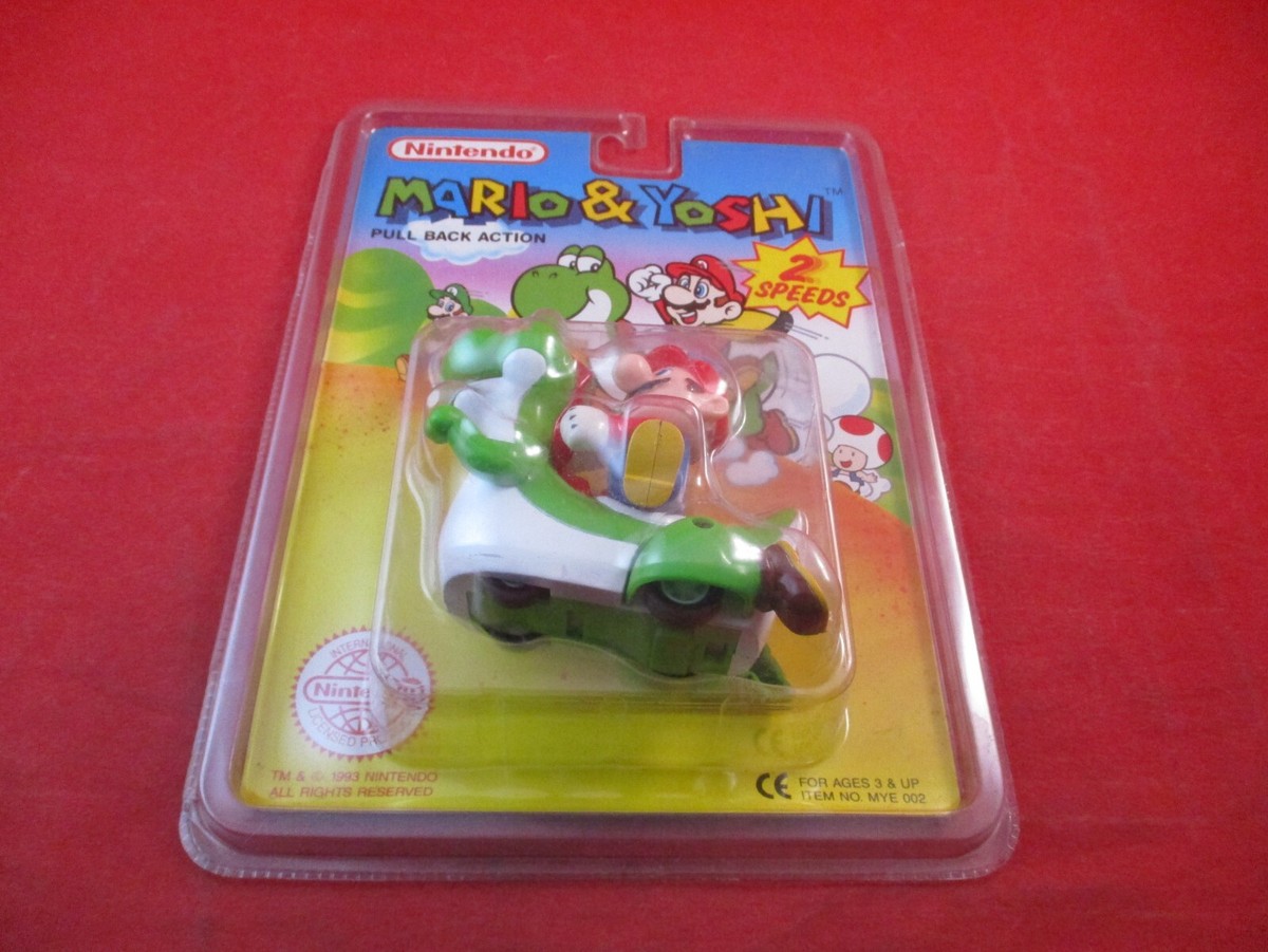 Mario & Yoshi Pull Back Action Toy NEW Nintendo 1993 Super Mario