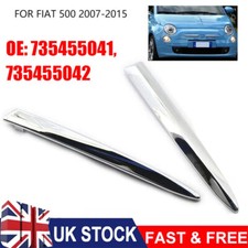 For Fiat 500 2007-2015 Left Right Front Chrome Bumper Upper Moulding Trim Strip