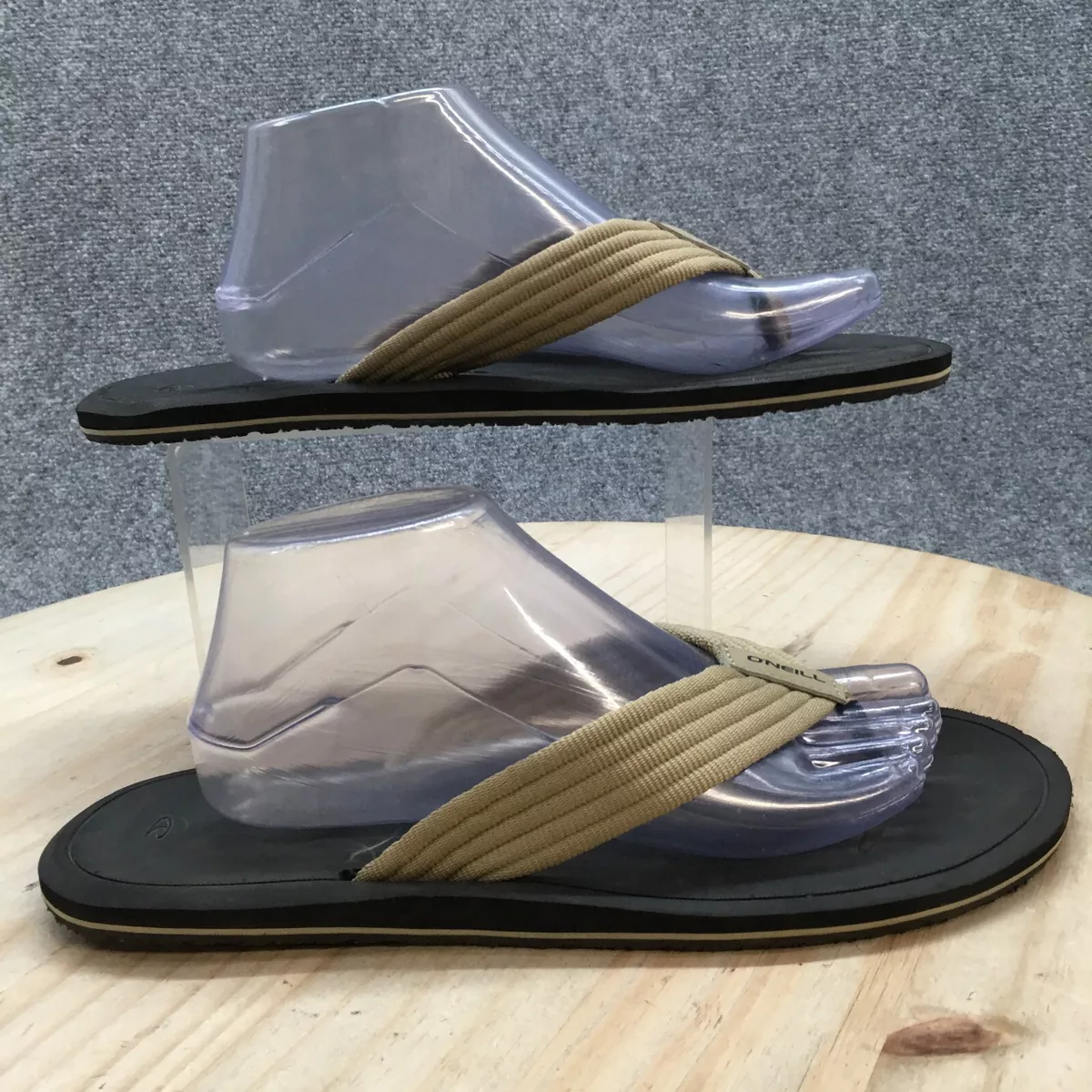O Neill Flip Flops Sandals Mens 10.5 Thong Sandals Flats Brown Toe