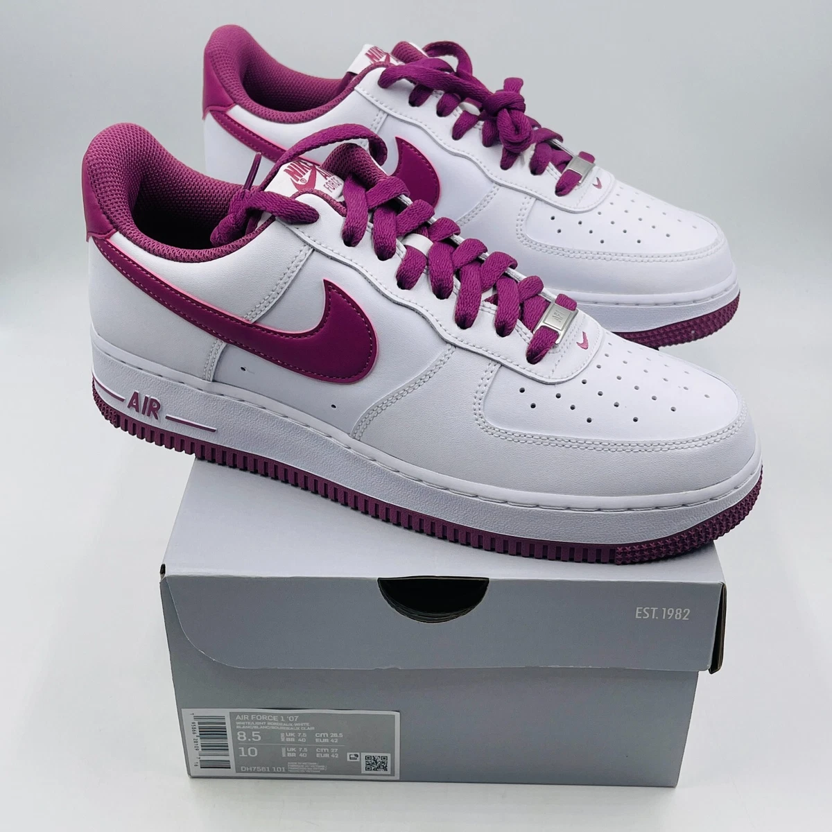 Nike Air Force 1 07 White Light Bordeaux Sneakers DH7561 101