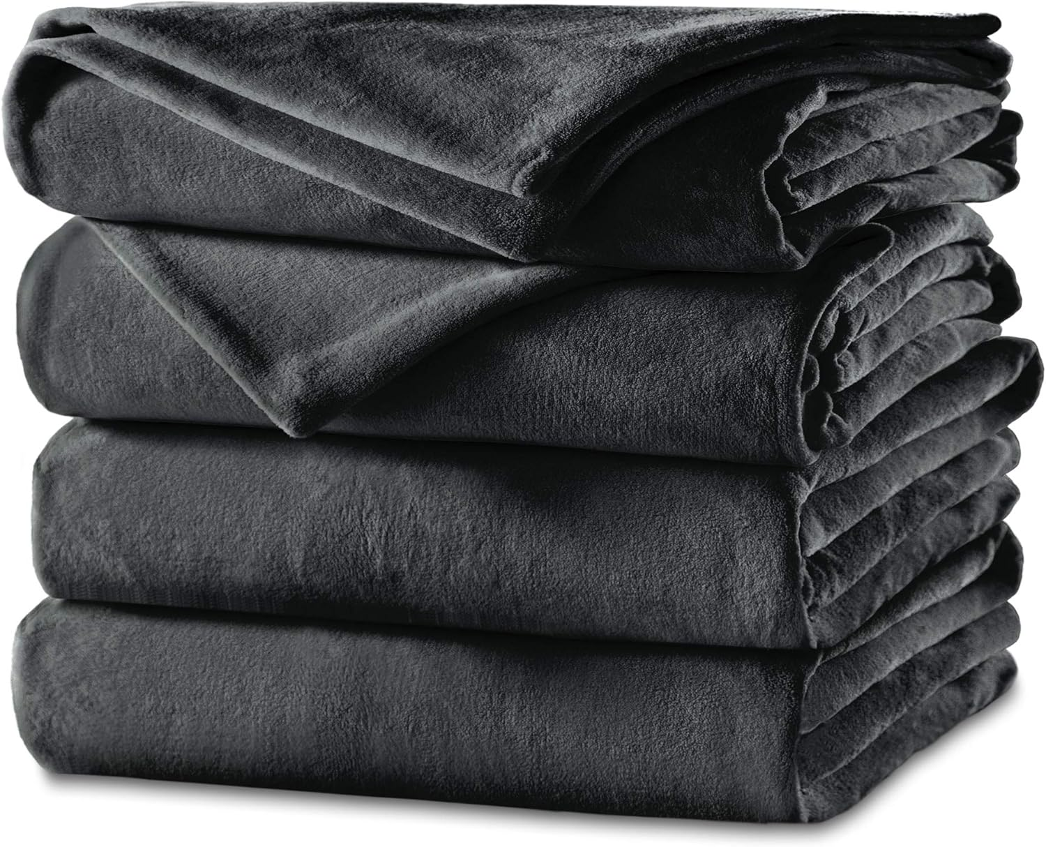 Heated Blanket | Velvet Plush, 10 Heat Settings, Slate, Queen - BSV9GQS-R825-12A