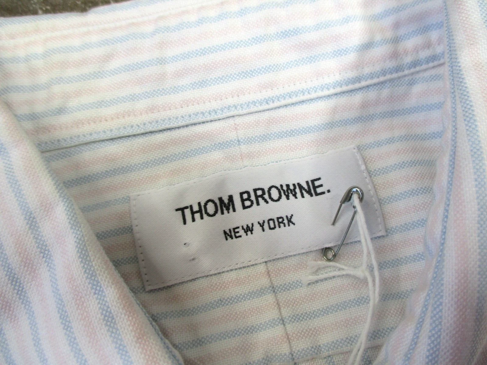 Camicia Thom Browne uomo 38 taglia 1 rosa a righe BD University Oxford manica lunga
