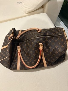 Louis Vuitton Monogram Leather Duffle Bag 29"+ Brown/Beige Zip-Around Handles