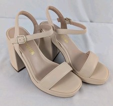 Womens Pump Sandals Size 5 Open Toe Chunky Block High Heel Party Dress Shoes