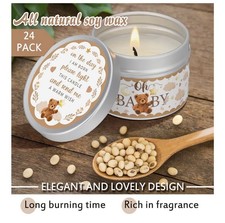 Baby Shower Party Favors Lavender Scented Rustic Tealight Candles Tin 12 NEW