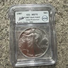 1987 $1 Silver Eagle IGC MS70 - Vault Hoard - Initial Production - Austin Hutto