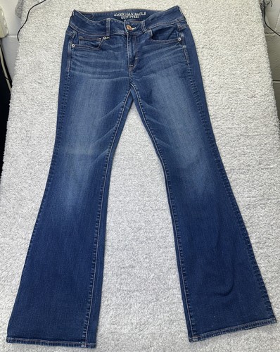 American Eagle Jeans Womens 8 Regular Blue Kick Boot Cut Medium Super Stretch - Picture 2 of 10