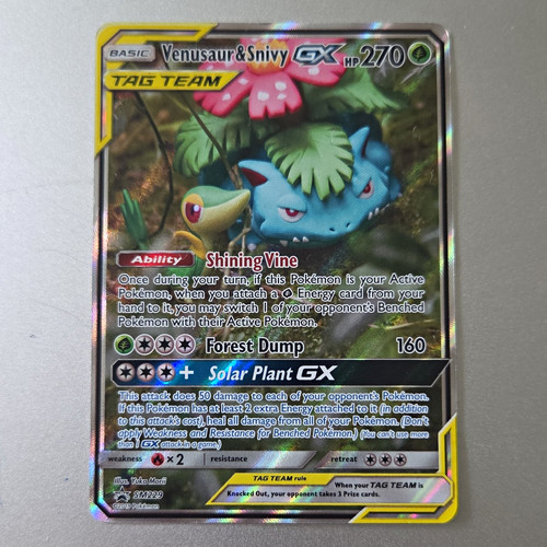 Venusaur & Snivy GX SM229 SM TAG TEAM Promo Holo English Pokémon TCG 6+