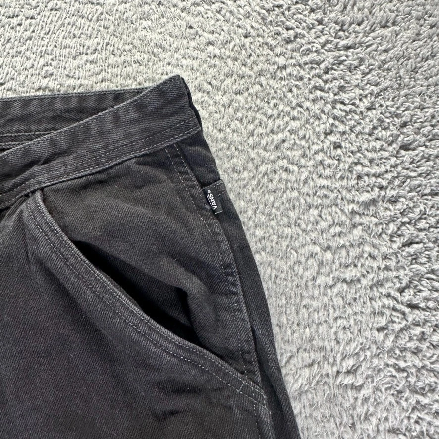 Pantalones de mezclilla vintage Vans para hombre 38x32 negros carpintero holgados sueltos patinador cónico Foto 4 de 4