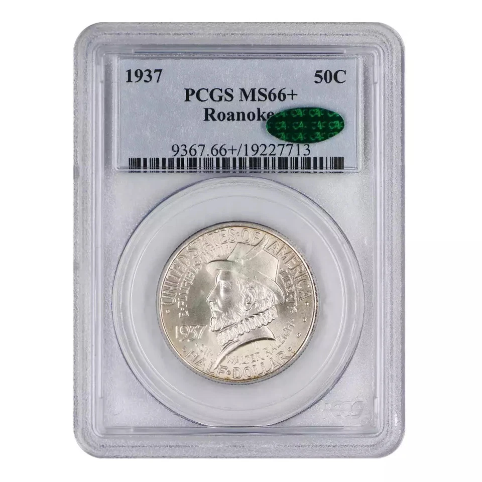 1937 Roanoke Commemorative Silver Half Dollar PCGS MS-66+ CAC - Image 3 of 4