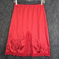 Vtg Sultry Red Half Slip Skirt M Lace Gothabilly Lingerie Outerwear Coquette