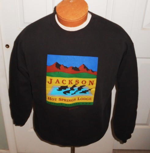 HOT SPRINGS LODGE JACKSON MONTANA VINTAGE SWEATSHIRT 1980'S MEDIUM