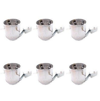 6pk Topaz 6'' Airtight Remodel Recessed Housing IC-Rating Max 75W E26 RH6/R/IC/AT